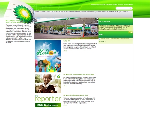 Websites | BP South African Dealer Portal